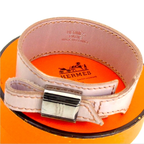 Hermes Jewelry - Authentic Hermes leather bracelet with dust bag and bag